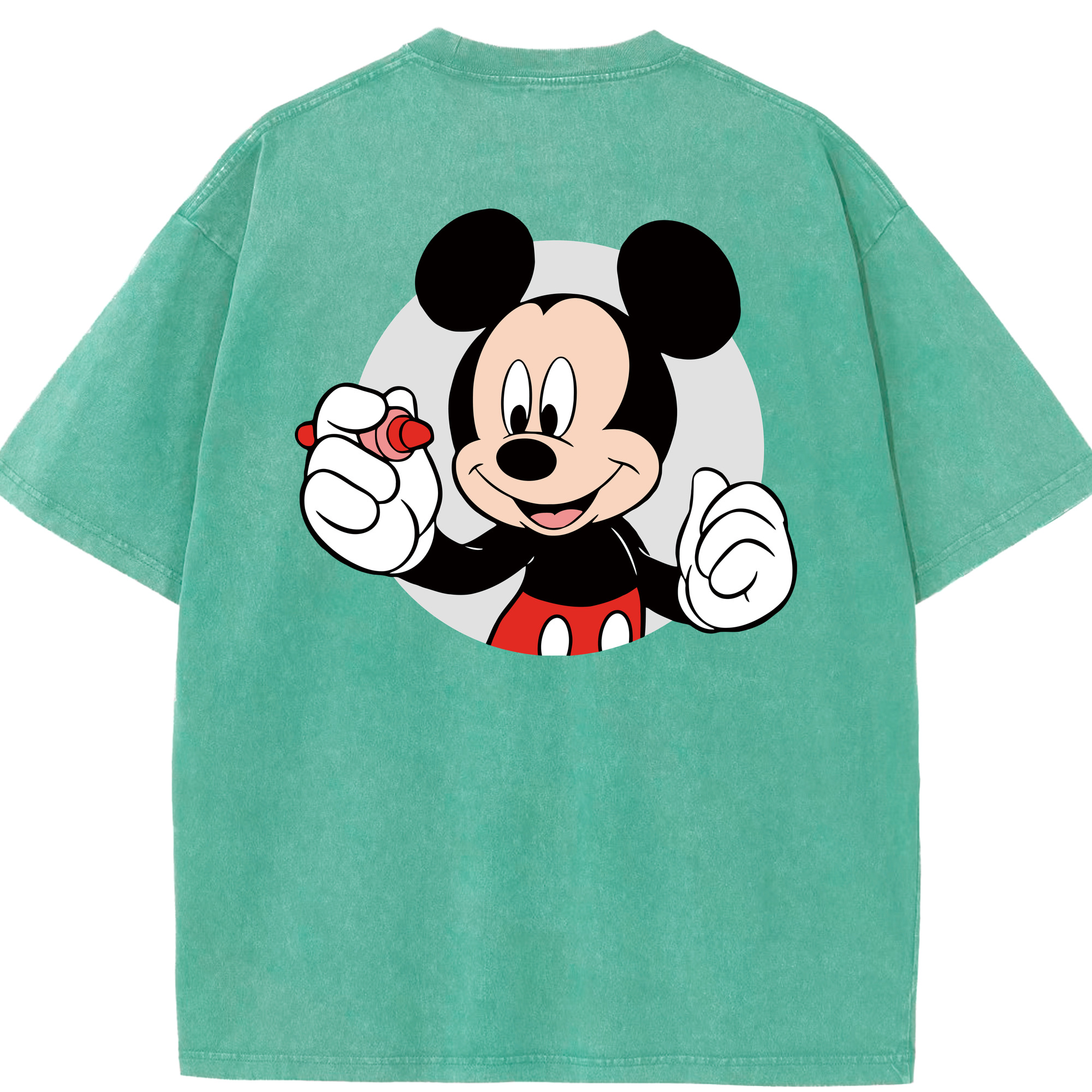 （画像用） ミッキーマウス Mickey Mouse 綿100% ヴィンテージ風 半袖Tシャツ（背面プリント）